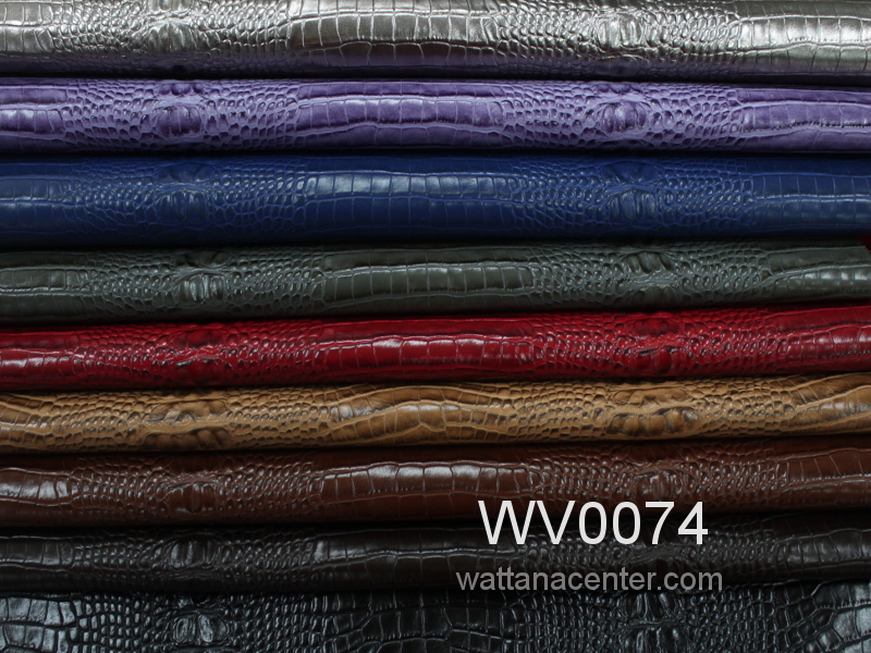 artificial leather, crocodile print, PU leather, synthetic leather, ผ้าพียู, หนังจระเข้เทียม, หนังเทียม
